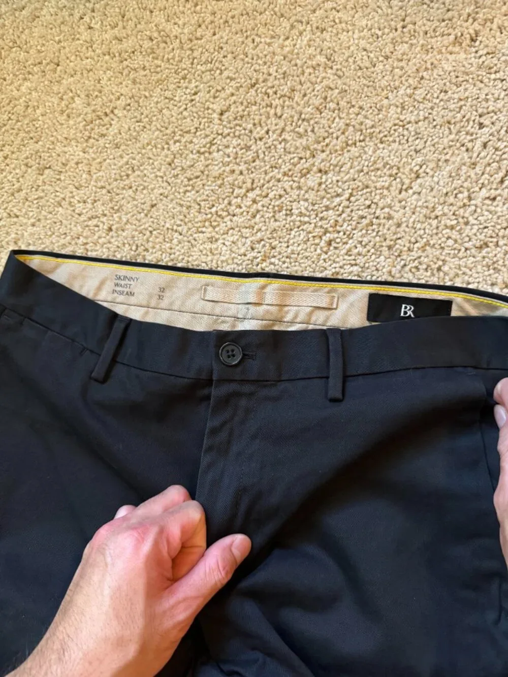 Banana Republic Skinny Chino Pants Mens 32x32 Black Slim Fit